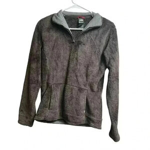 The North Face Women's Brown Quarter Zip Fleece Sherpa Pullover Jacket Small